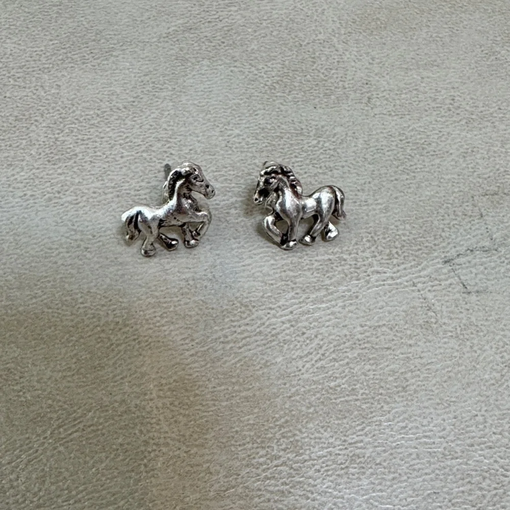 Sterling Silver Horse Earrings Studs 3/8 inch